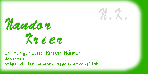 nandor krier business card